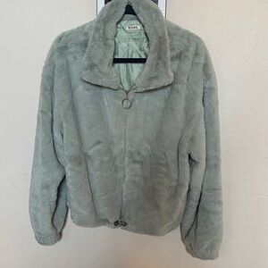 Women's Faux Fur Jacket - Green
